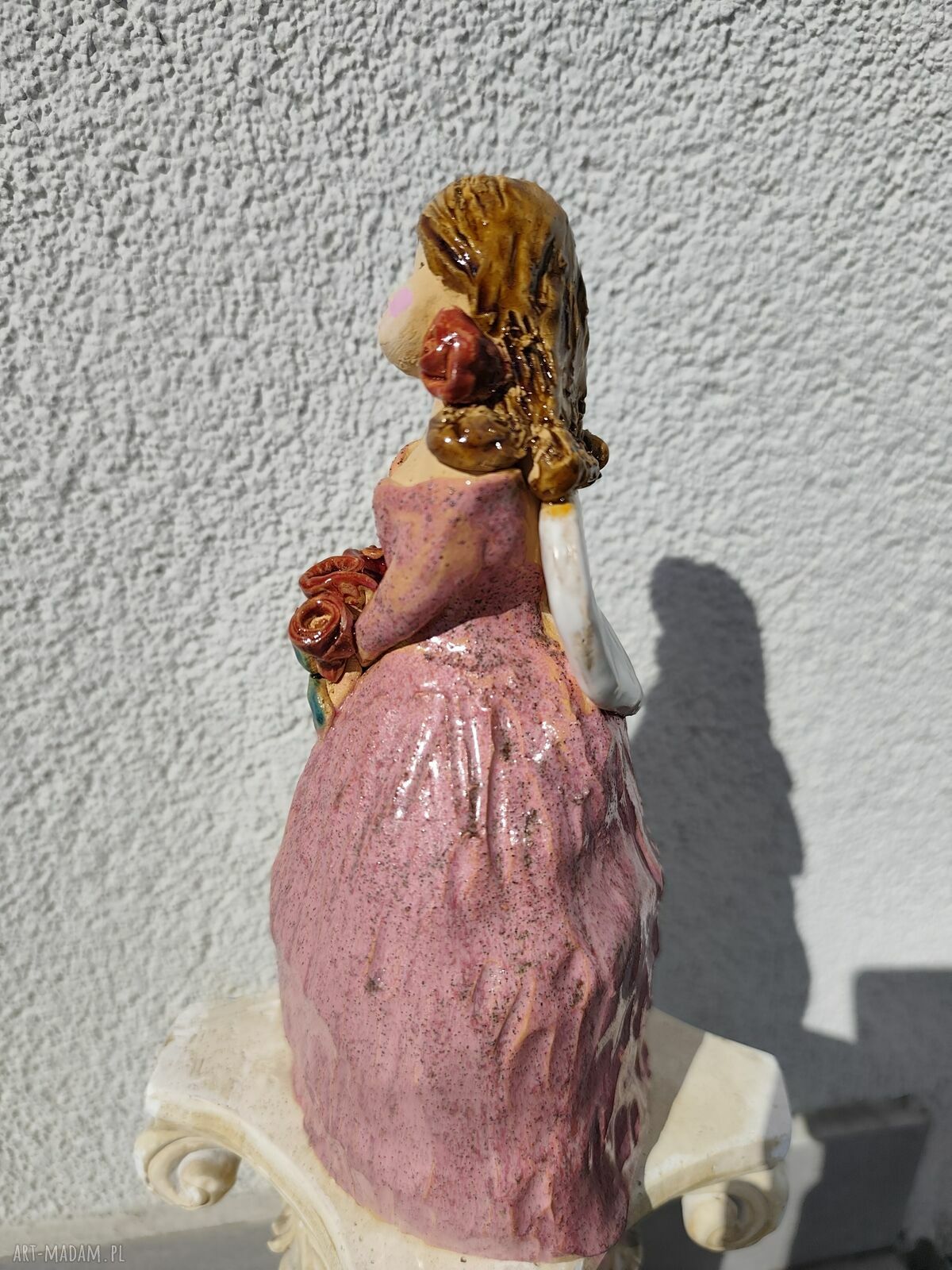 Anioł ceramiczny na komunię i chrzest - ręcznie wykonany