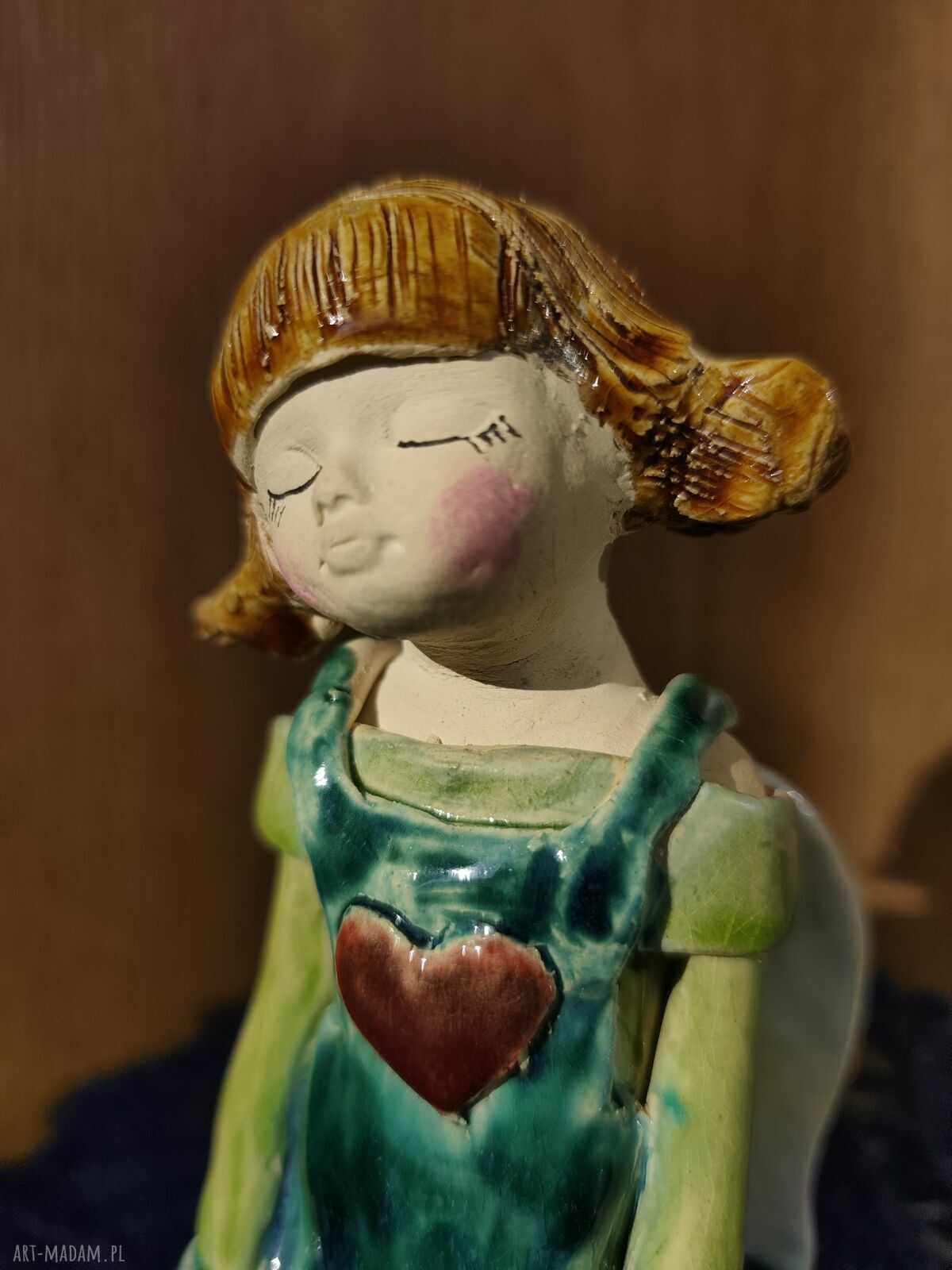 Anioł ceramiczny - pamiątka na komunię i chrzest dla opiekuna