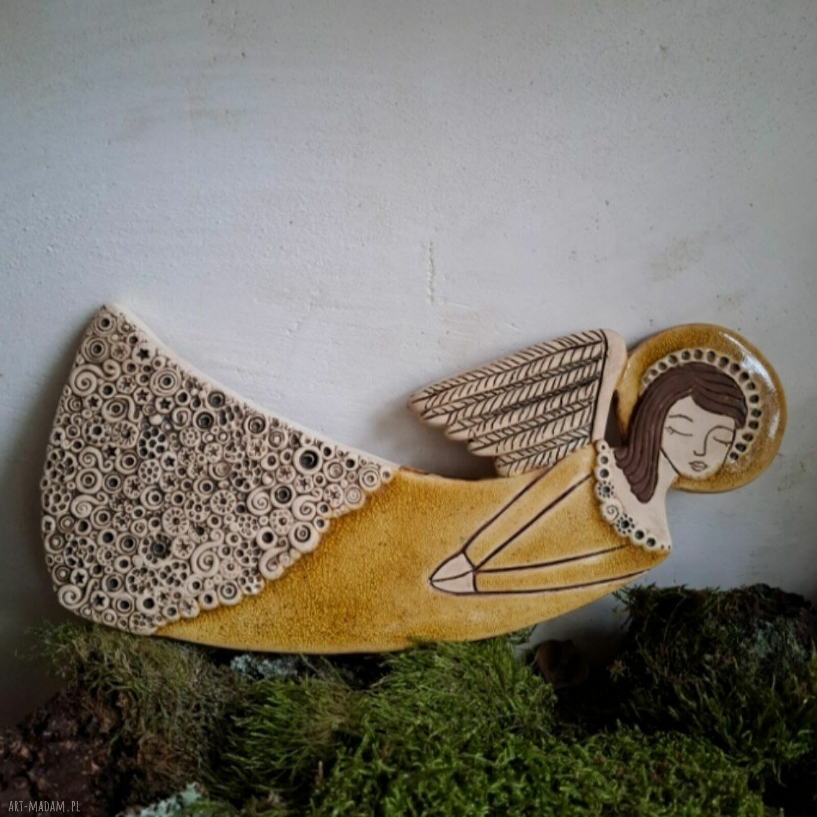 Anioł ceramiczny Skarda Zlata - prezent ślubny z dedykacją