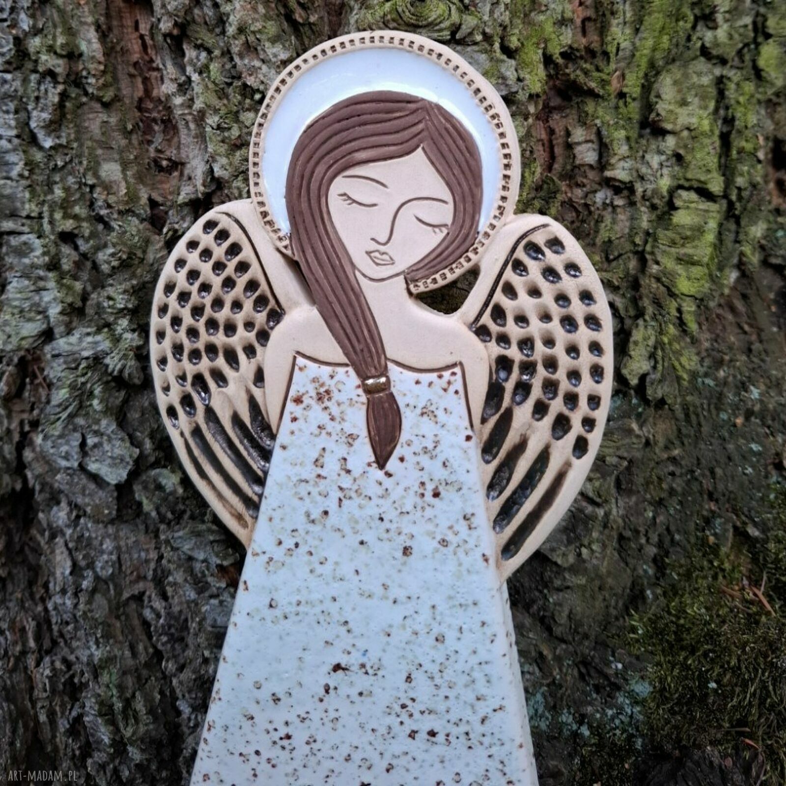 Anioł ceramiczny Pula - ręcznie lepiona dekoracja na prezent