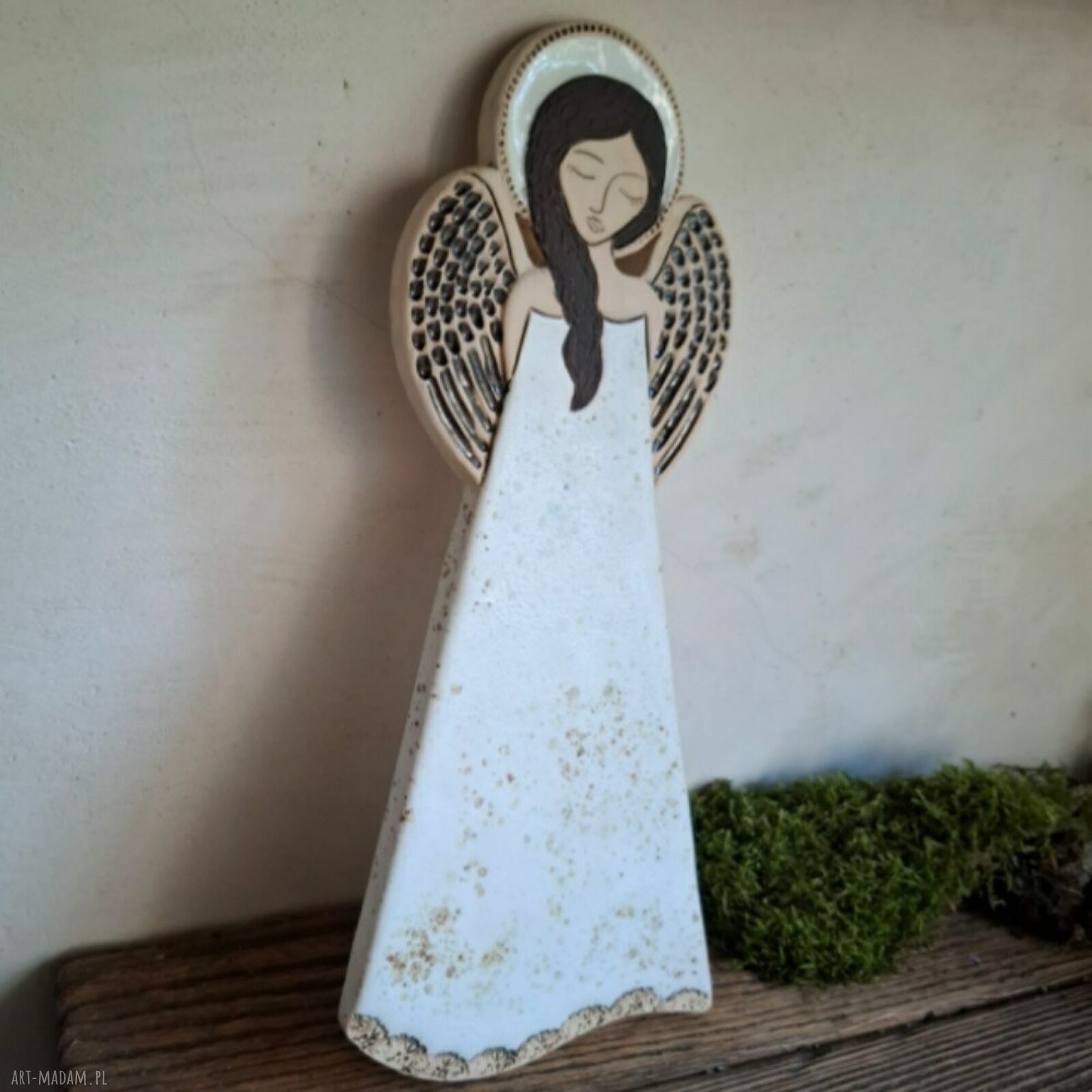 Ręcznie lepiony anioł ceramiczny Pula do zawieszenia