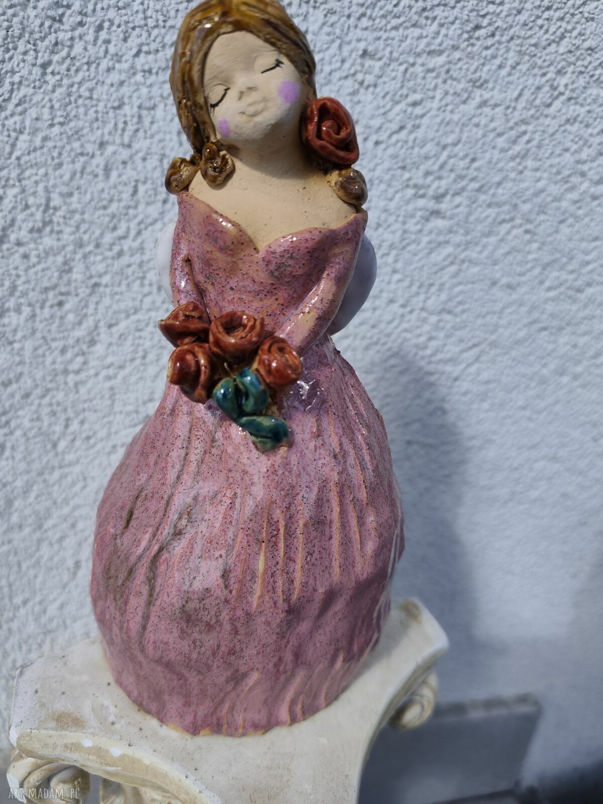 Anioł ceramiczny na komunię i chrzest - ręcznie wykonany
