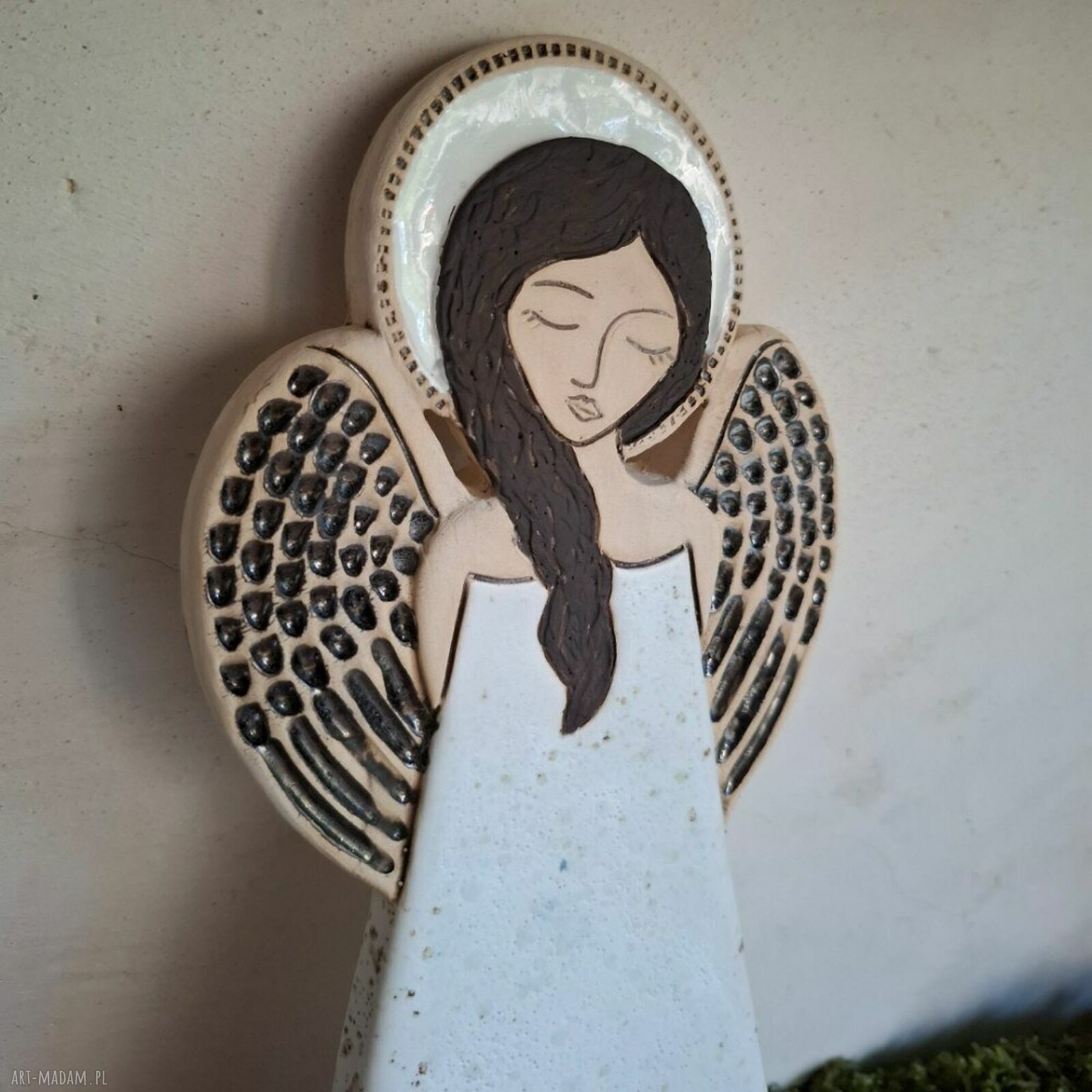 Ręcznie lepiony anioł ceramiczny Pula do zawieszenia
