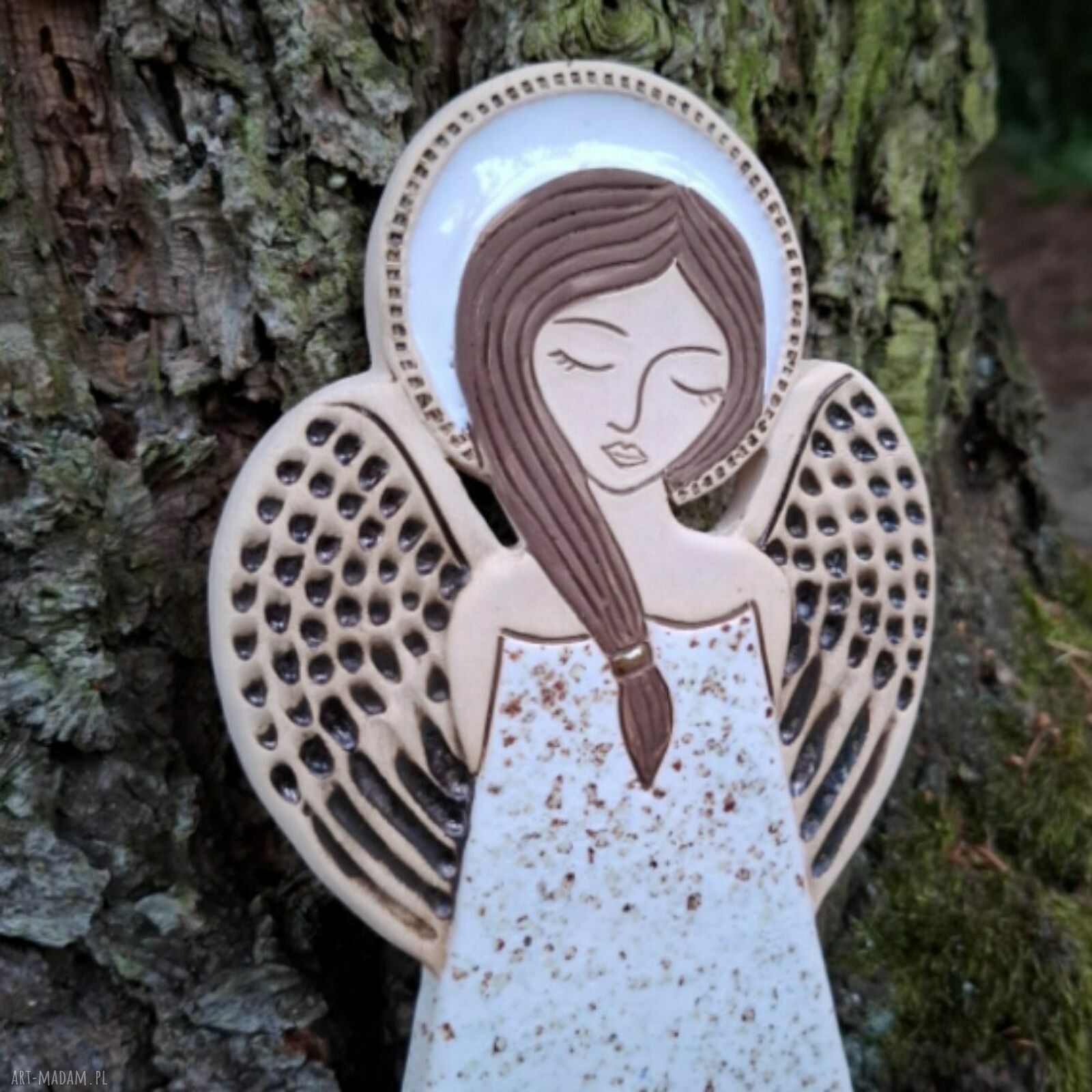 Anioł ceramiczny Pula - ręcznie lepiona dekoracja na prezent