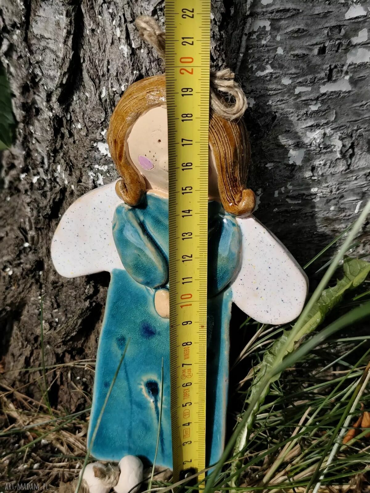 Anioł ceramiczny Pyza - ręcznie robiona figurka z ceramiki