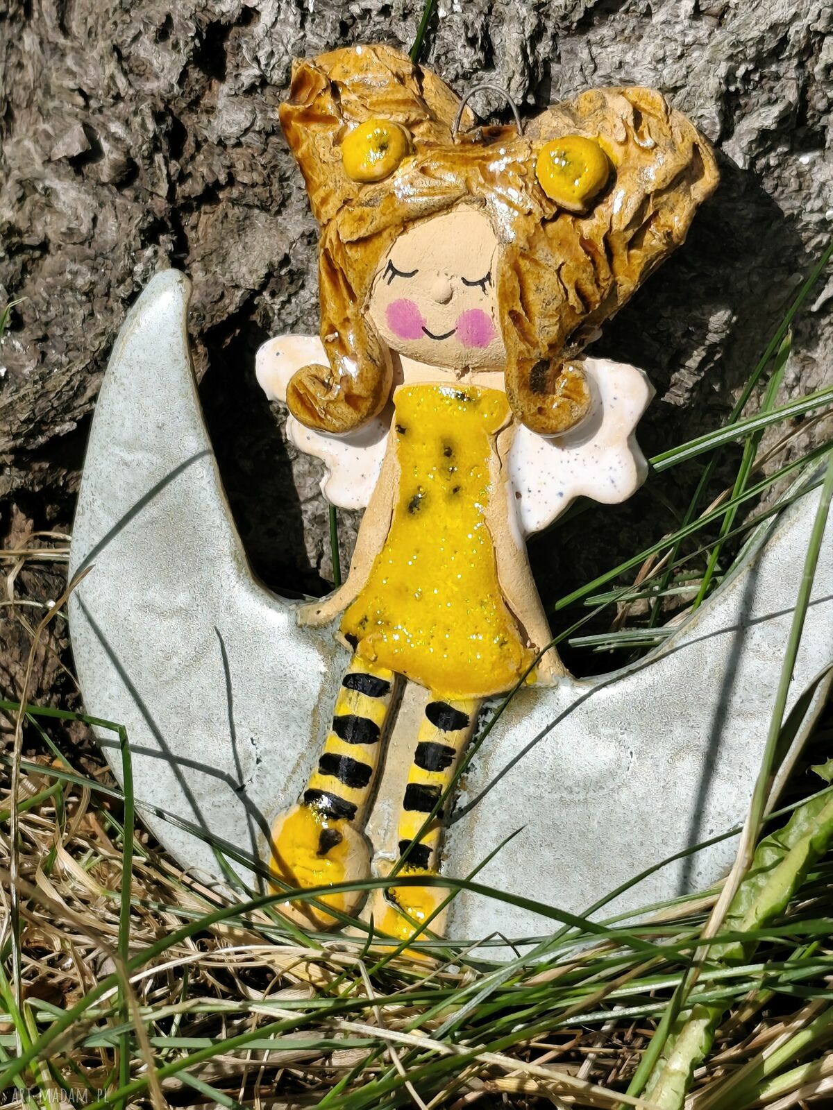 Anioł ceramiczny - ręcznie lepiona pamiątka na ważne chwile