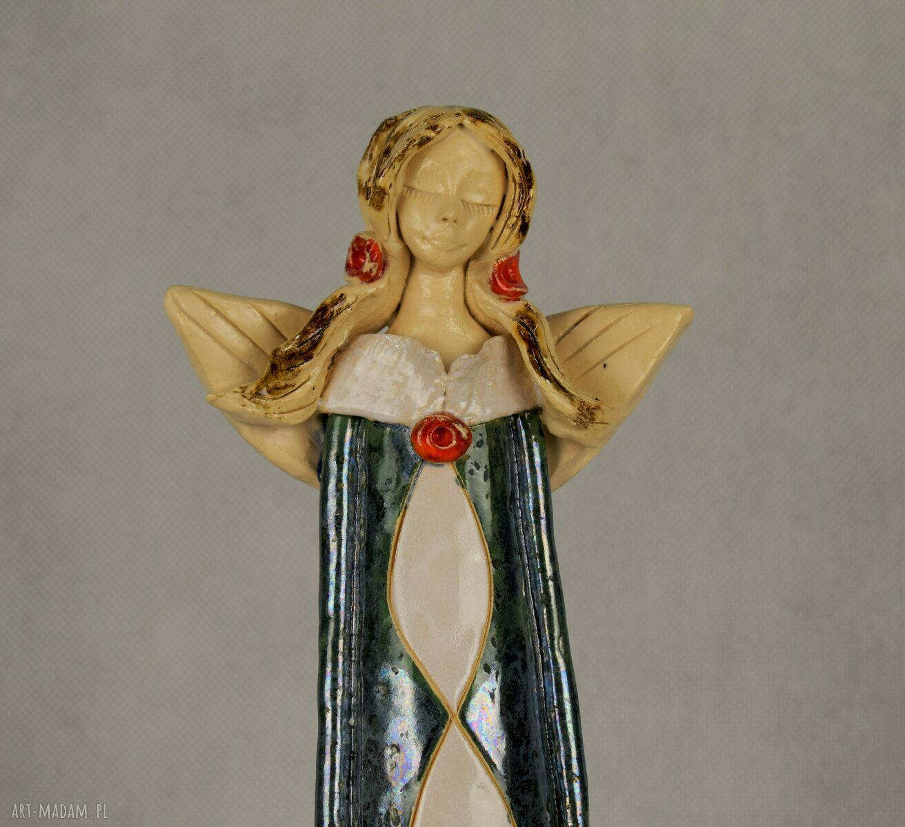 Anioł ceramiczny - ręcznie wykonany prezent do domu