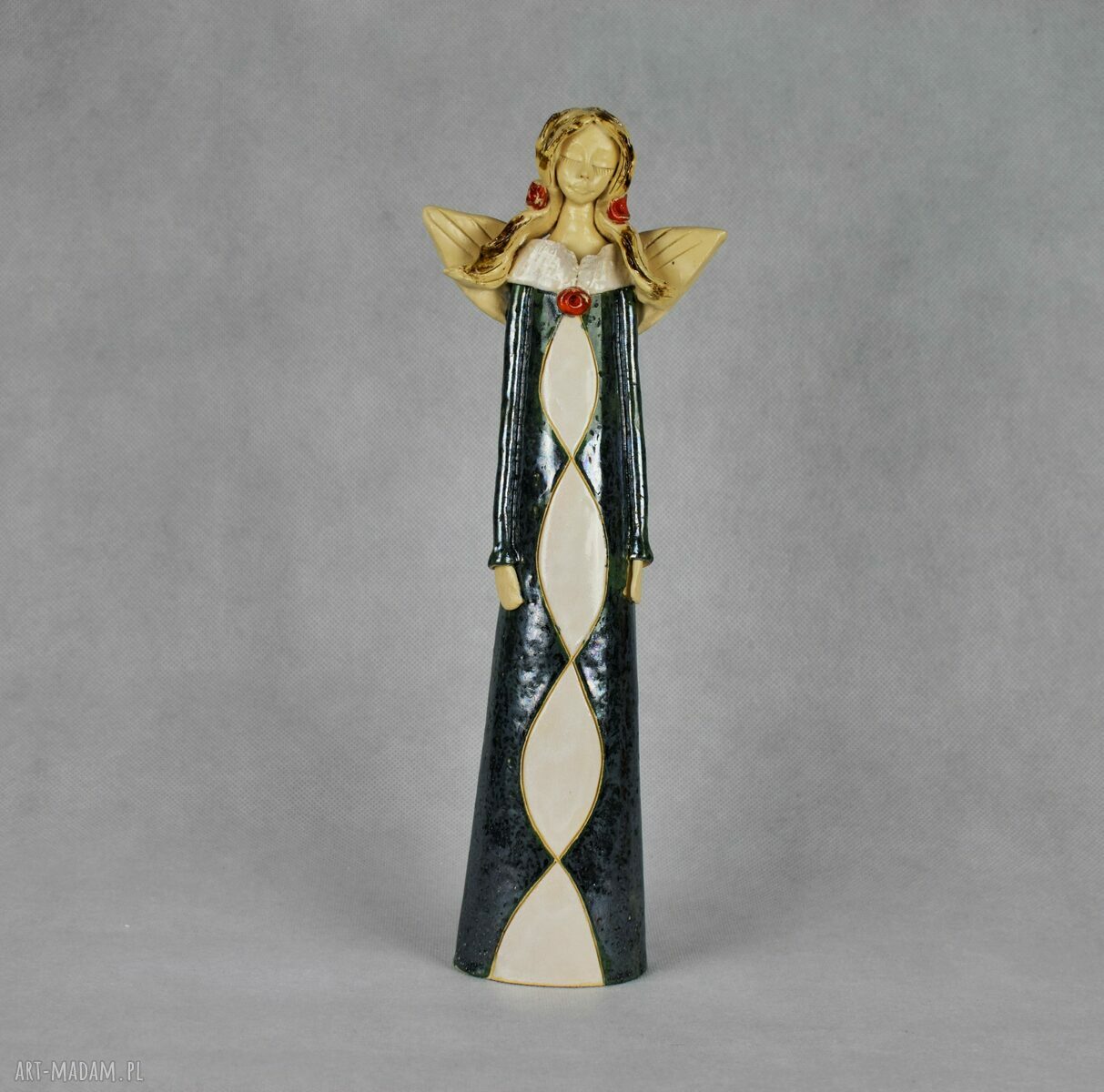 Anioł ceramiczny - ręcznie wykonany prezent do domu