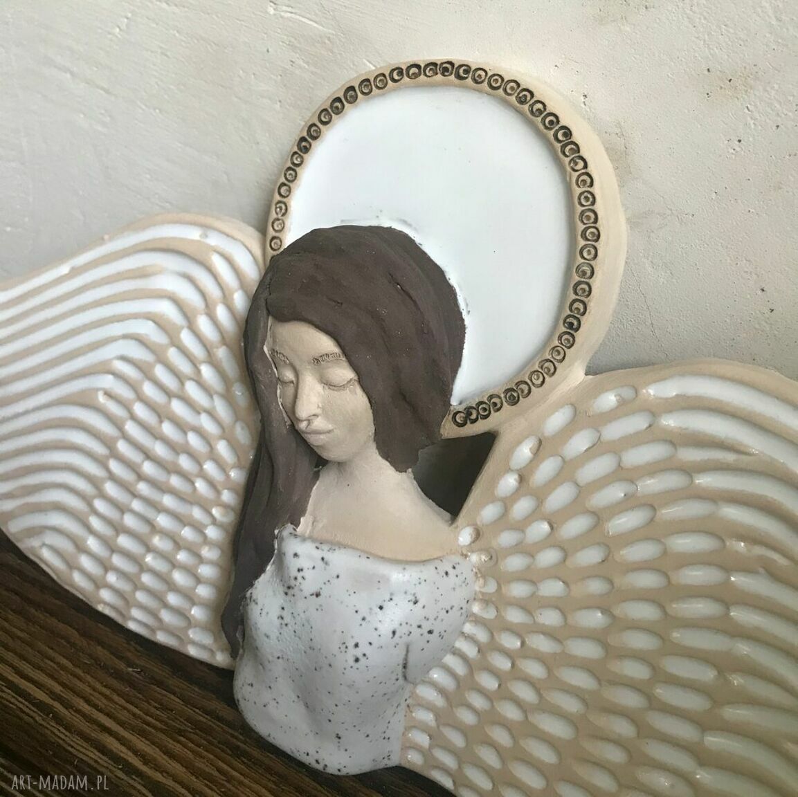 Anioł ceramiczny Sitan - elegancka dekoracja na chrzest, ślub i komunię