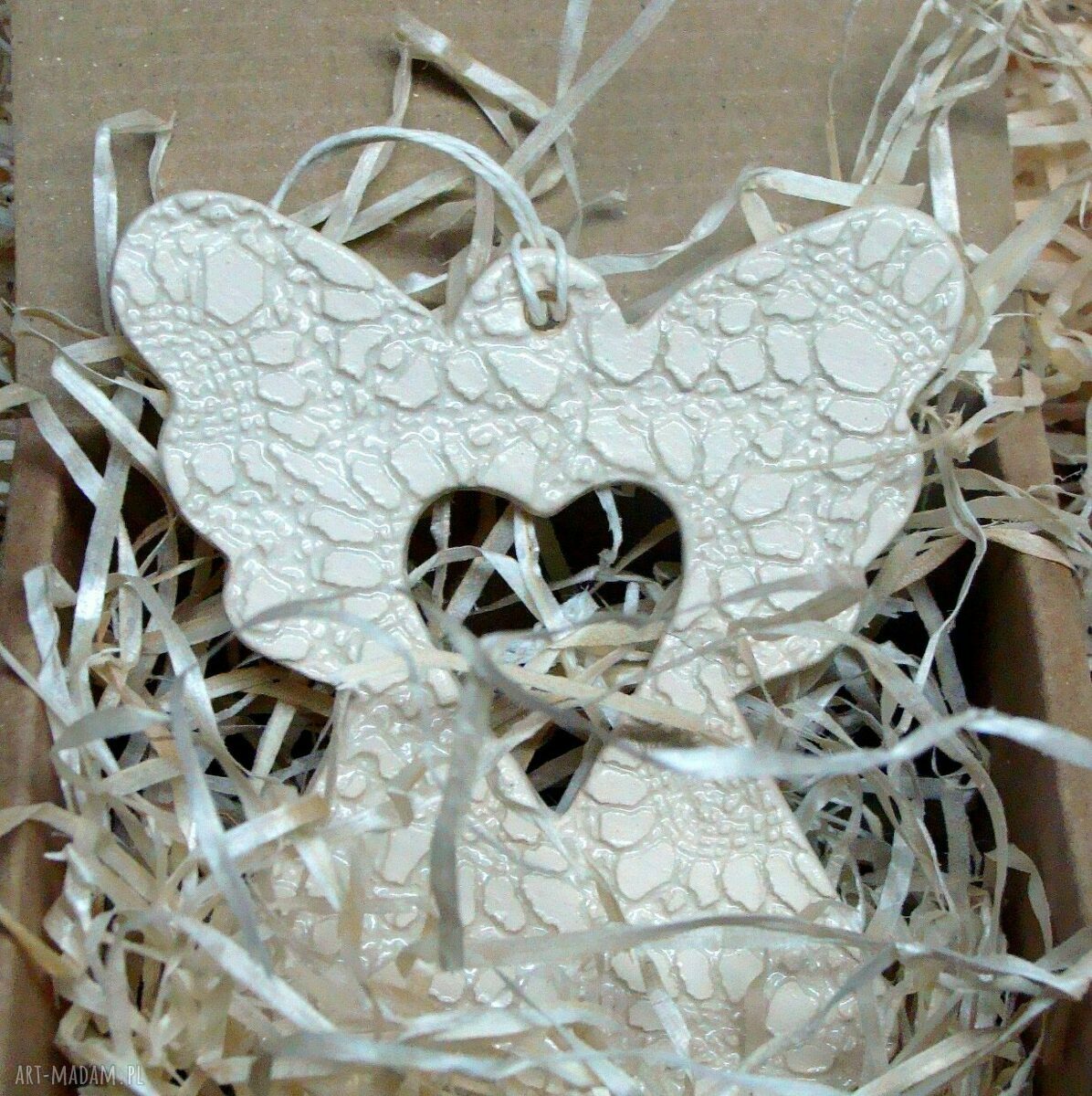 Aniołek - świąteczna zawieszka ceramiczna handmade