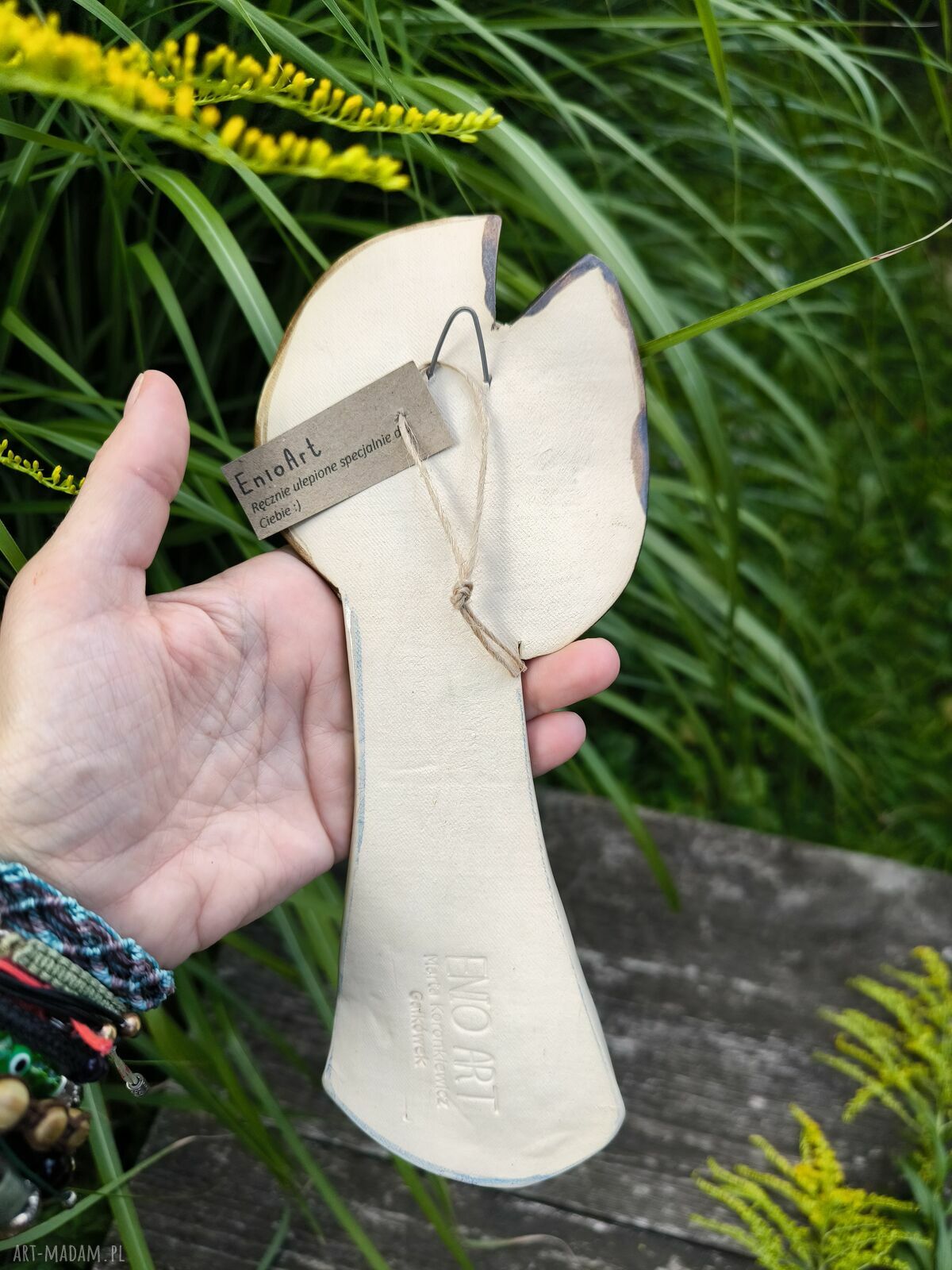 Anioł Dzika Marchew - ceramiczna dekoracja handmade