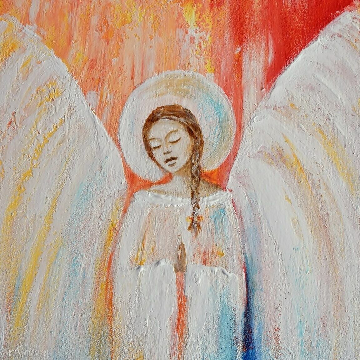 Anioł Eae - obraz ręcznie malowany na płótnie 30x40 cm