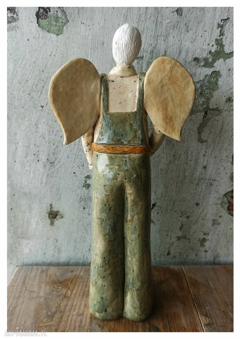 Anioł farmer - ceramika handmade ok. 33 cm