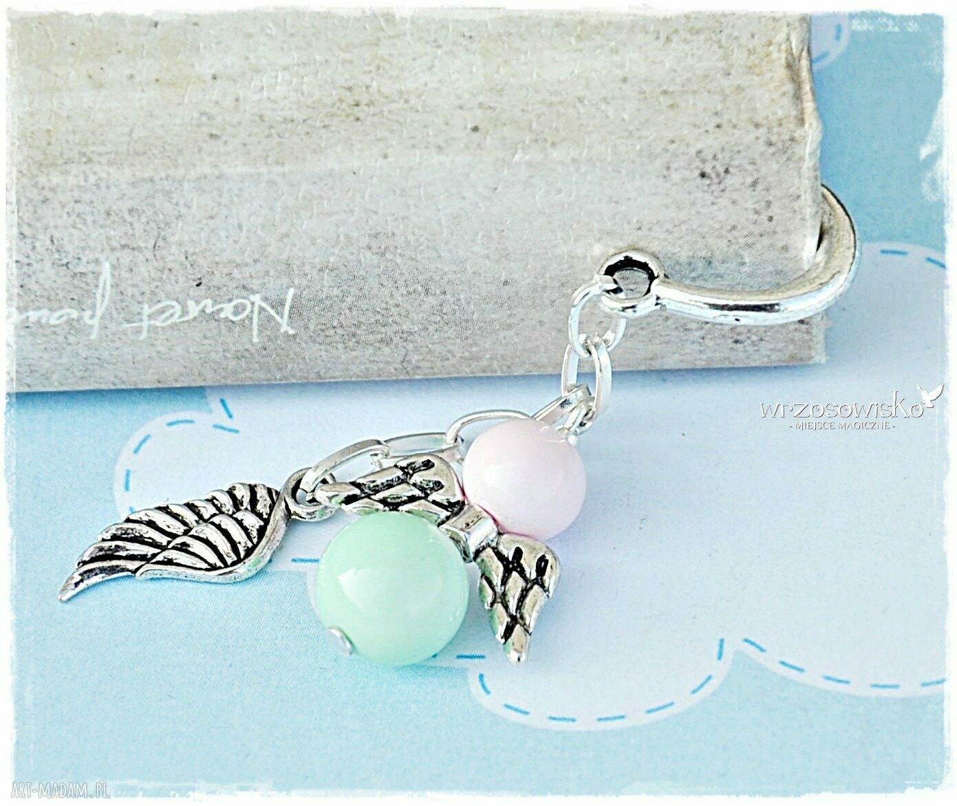 Anioł róż i mięta zakładka w pudełku HandMade