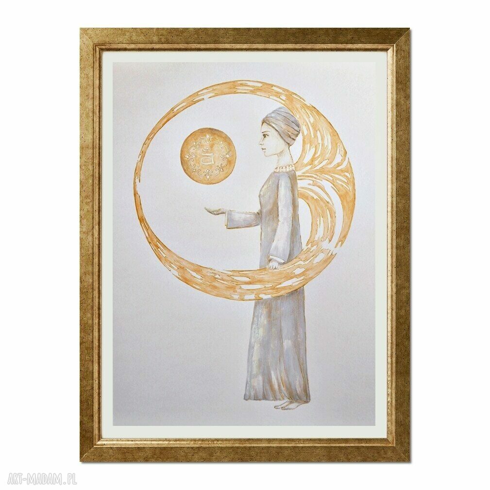 Anioł Svadhi - oryginalny obraz ręcznie malowany 50 x 70 cm