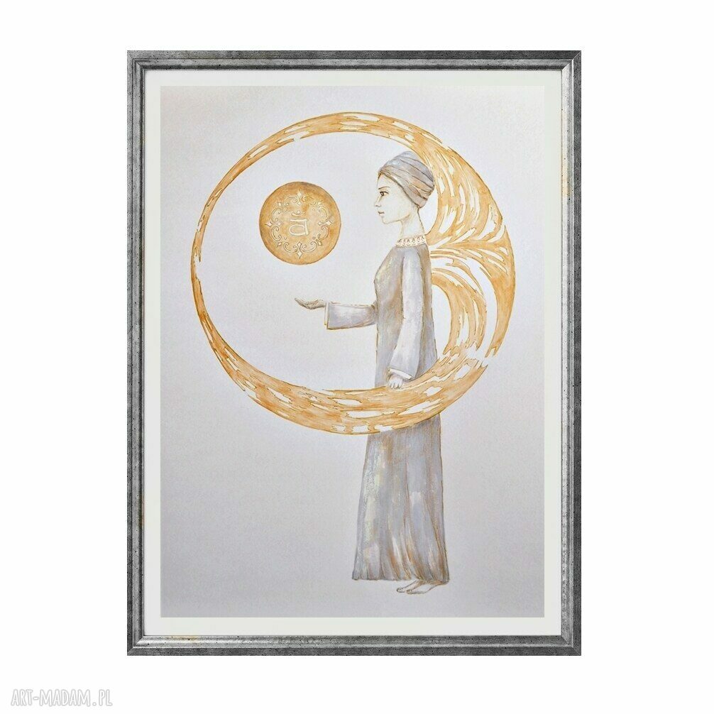 Anioł Svadhi - oryginalny obraz ręcznie malowany 50 x 70 cm