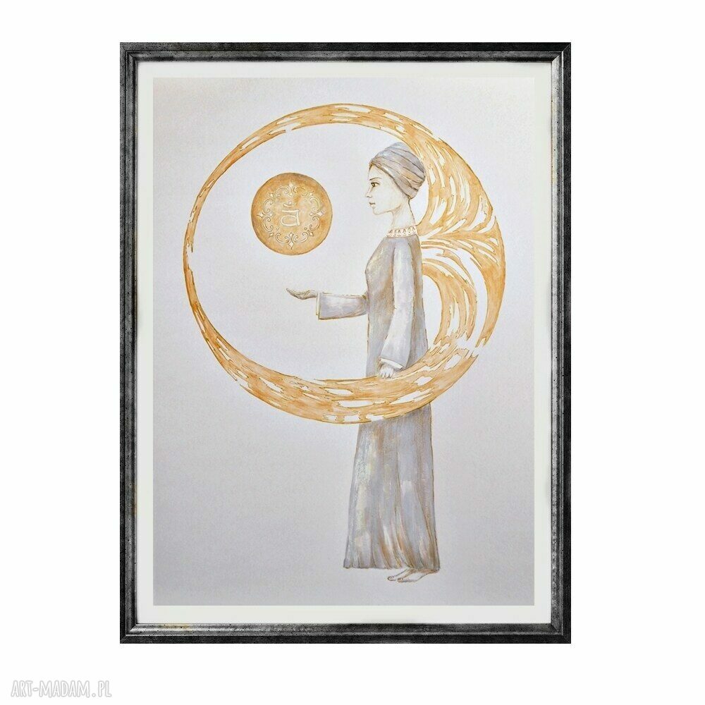 Anioł Svadhi - oryginalny obraz ręcznie malowany 50 x 70 cm