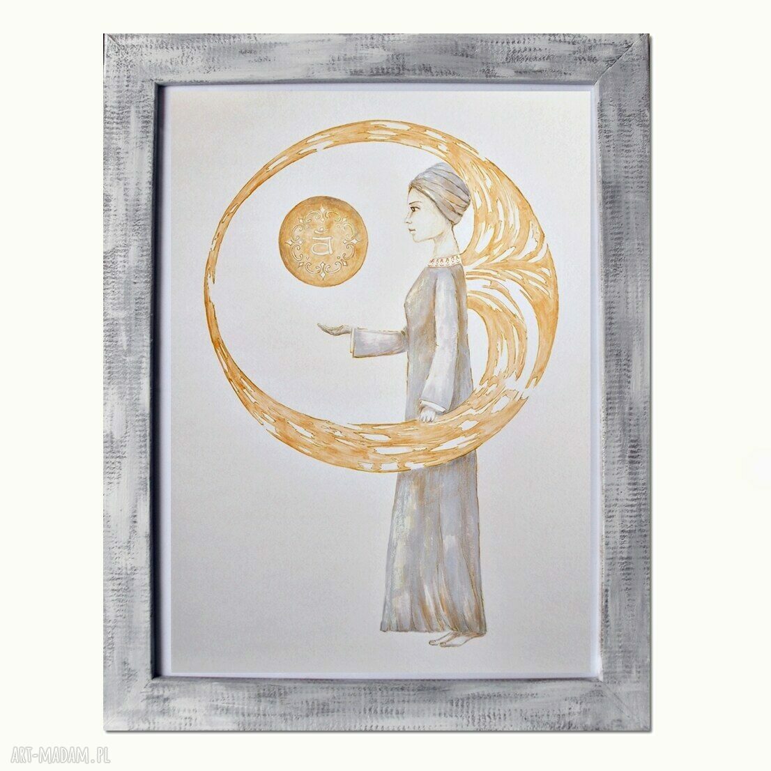 Anioł Svadhi - oryginalny obraz ręcznie malowany 50 x 70 cm