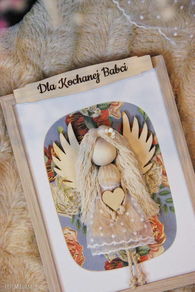 Anioł w ramce dla babci #2 na Dzień Babci - gotowy prezent
