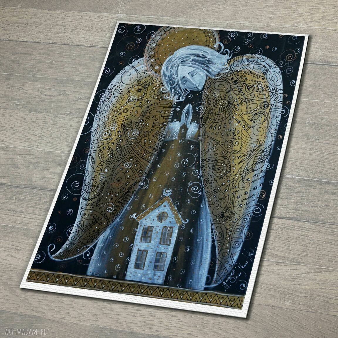 Anioł z domem - plakat Home (Marina Czajkowska)