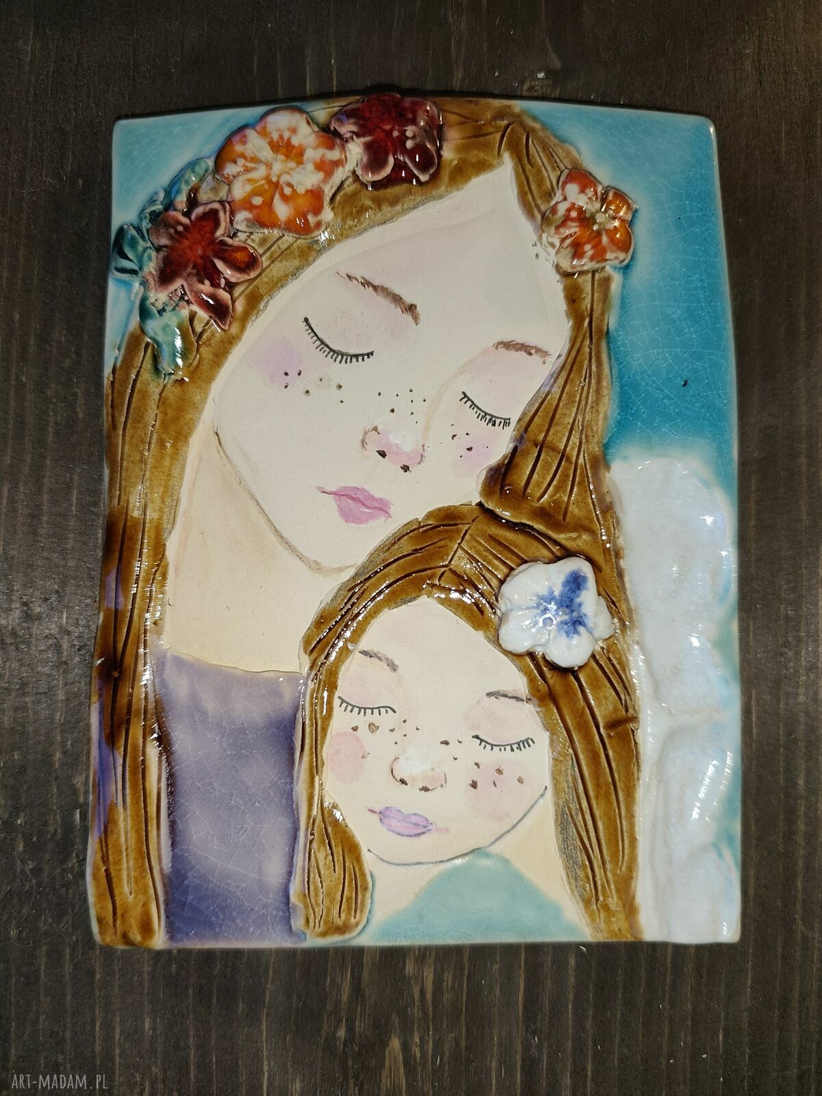 Anioł z Dzieciątkiem - ceramiczna ozdoba i prezent