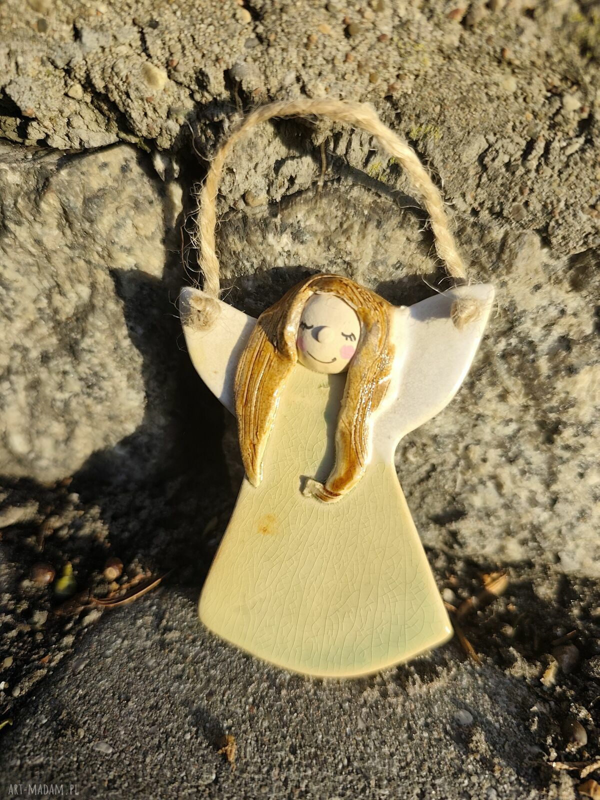 Aniołek ceramiczny 8 cm - rękodzieło do Twojego domu
