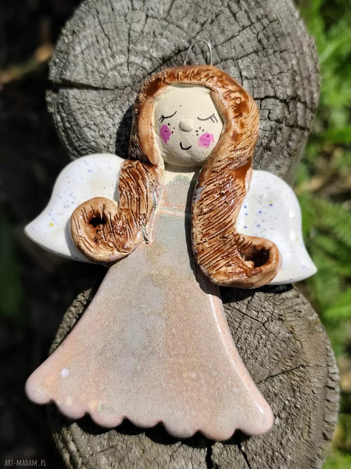 Ceramiczny aniołek maluszek - ręcznie wykonana dekoracja