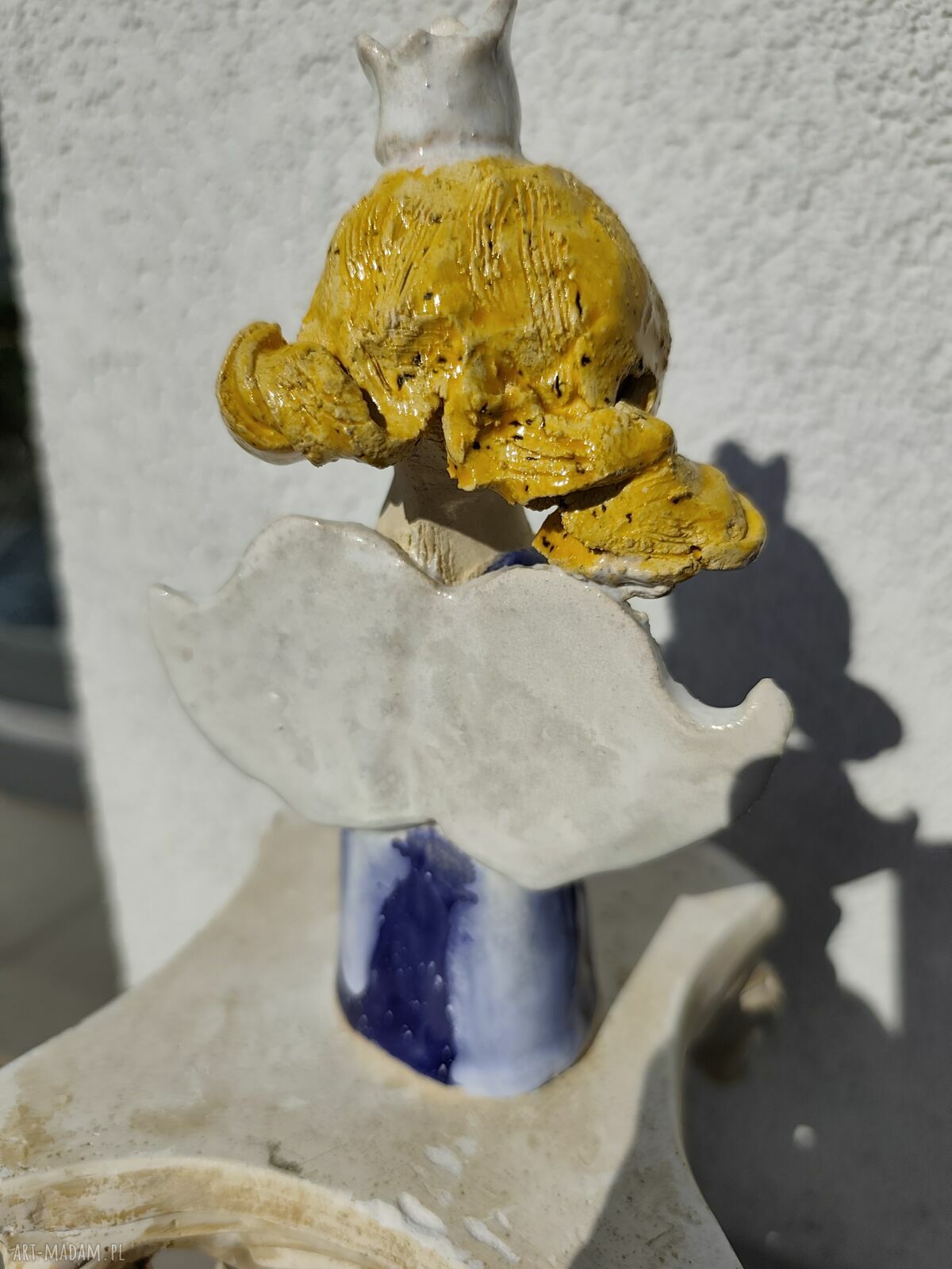 Aniołek ceramiczny na chrzest i komunię - prezent handmade