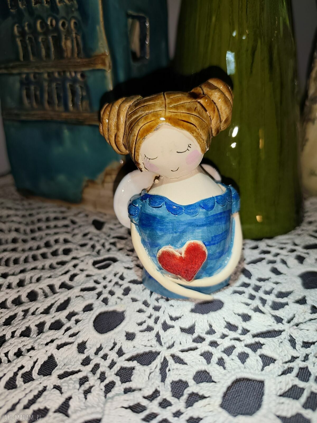 Aniołek ceramiczny na Boże Narodzenie - Wolna Chwila ok. 9 cm