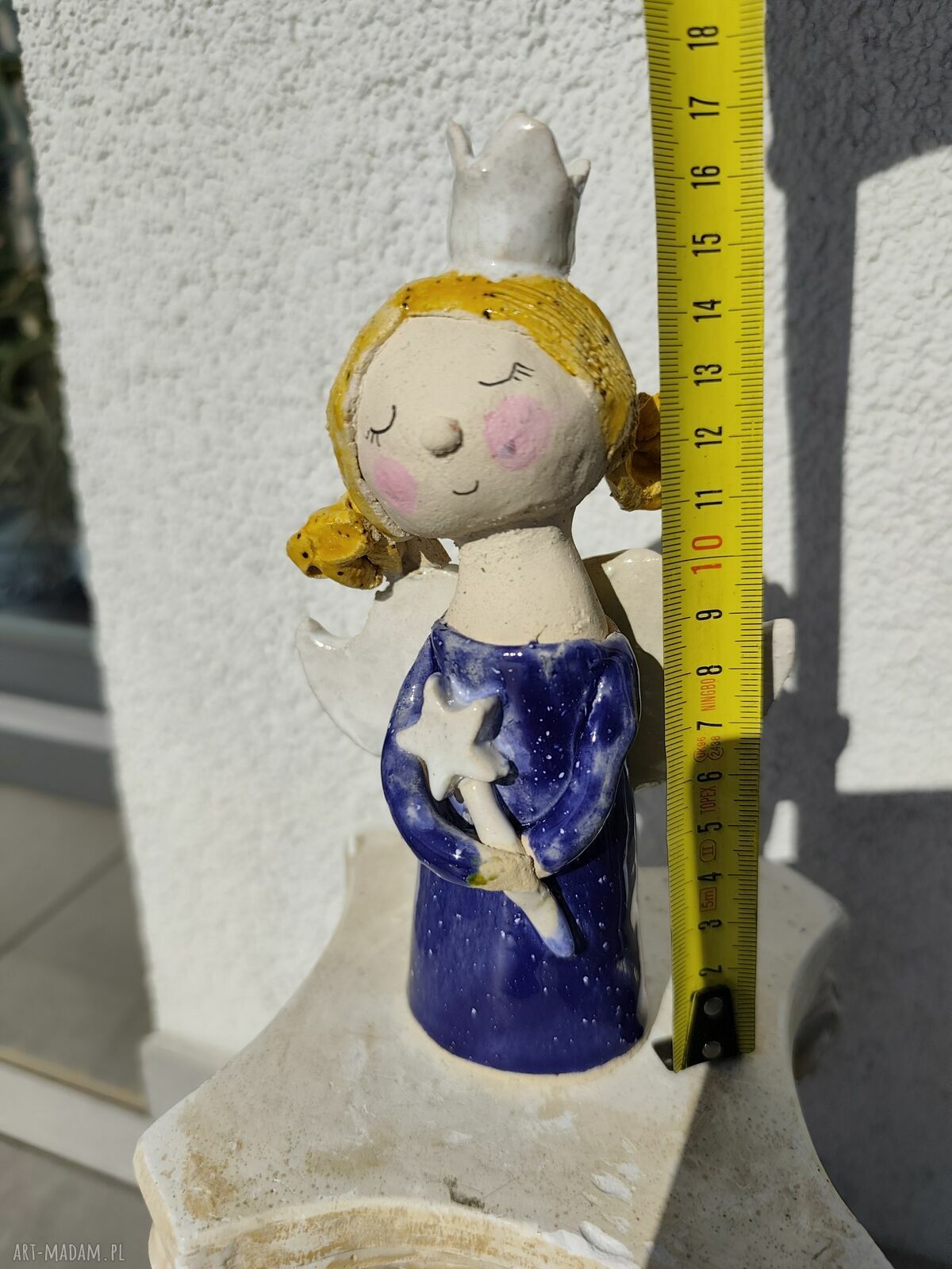 Aniołek ceramiczny na chrzest i komunię - prezent handmade