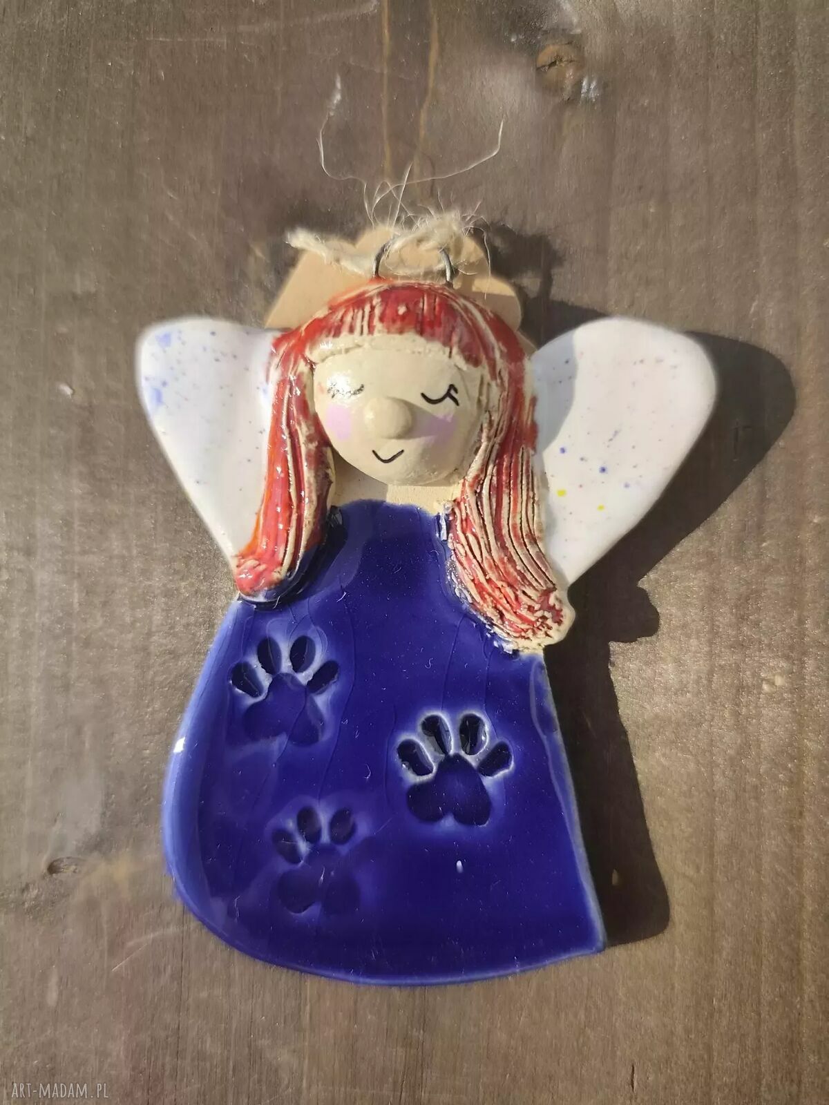 Ceramiczny aniołek maluszek - ręcznie wykonana dekoracja