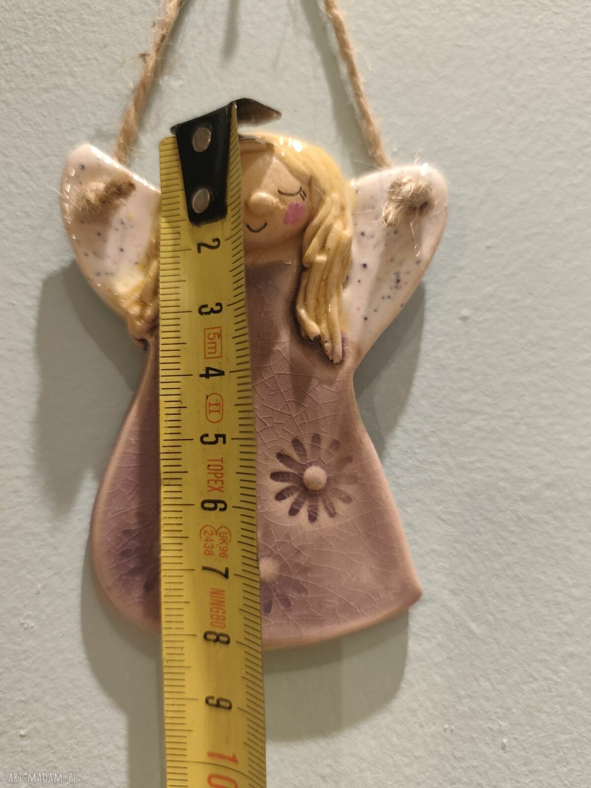 Aniołek ceramiczny na komunię i chrzest - podziękowanie 8 cm