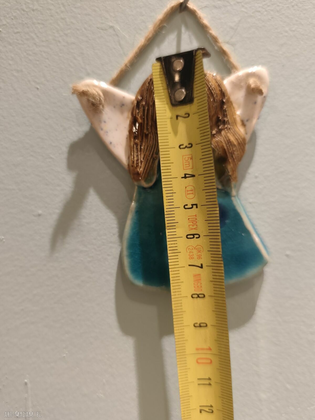 Aniołek ceramiczny na chrzest i podziękowanie - ok. 8 cm
