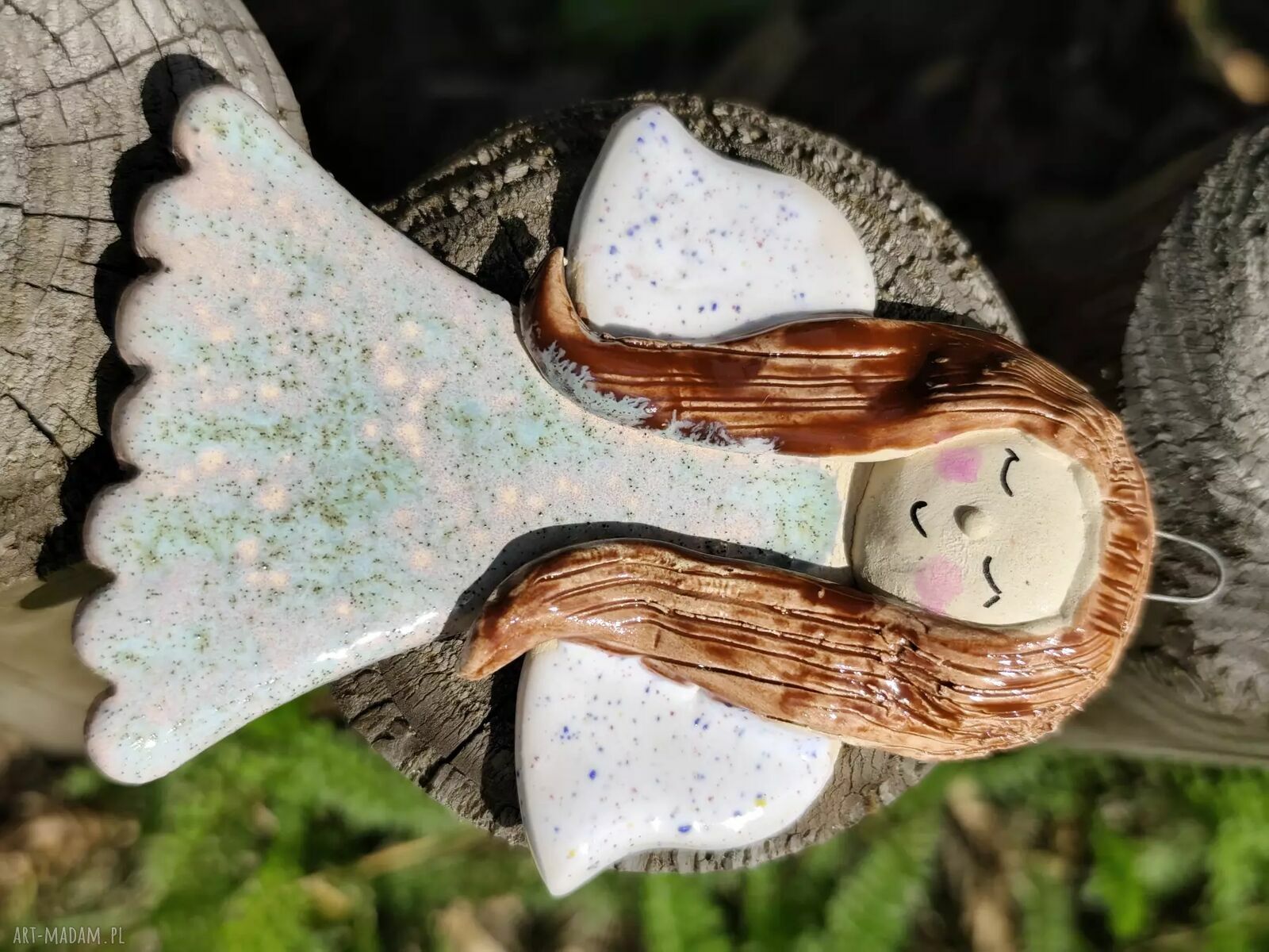 Ceramiczny aniołek maluszek - ręcznie wykonana dekoracja