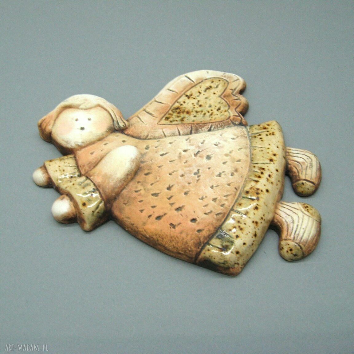 Aniołek Dobrej Nowiny II - ceramika handmade na ścianę