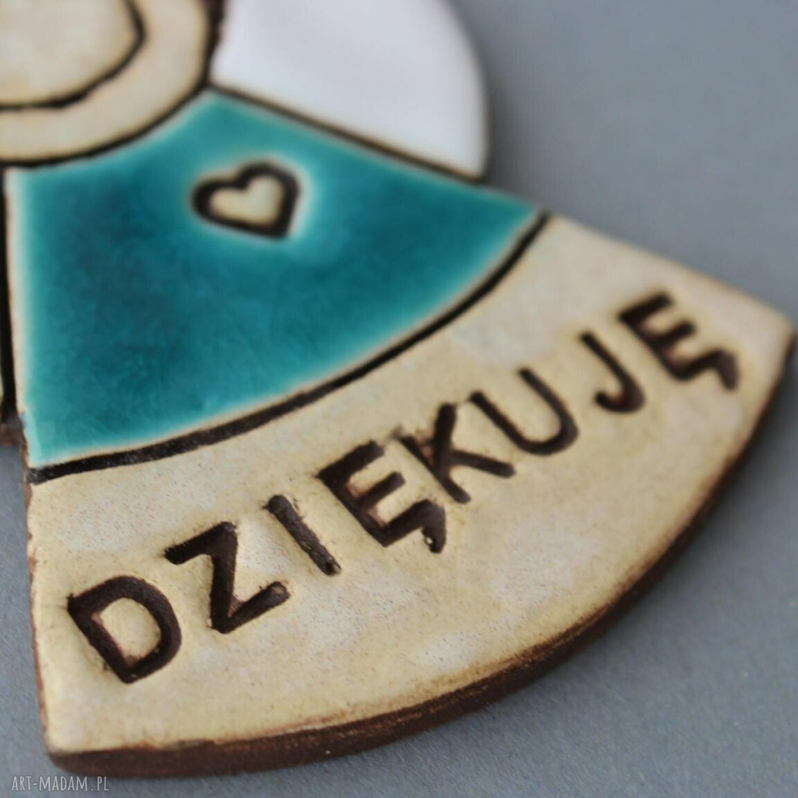 Aniołek Dziękuję - magnes ceramiczny na podziękowanie