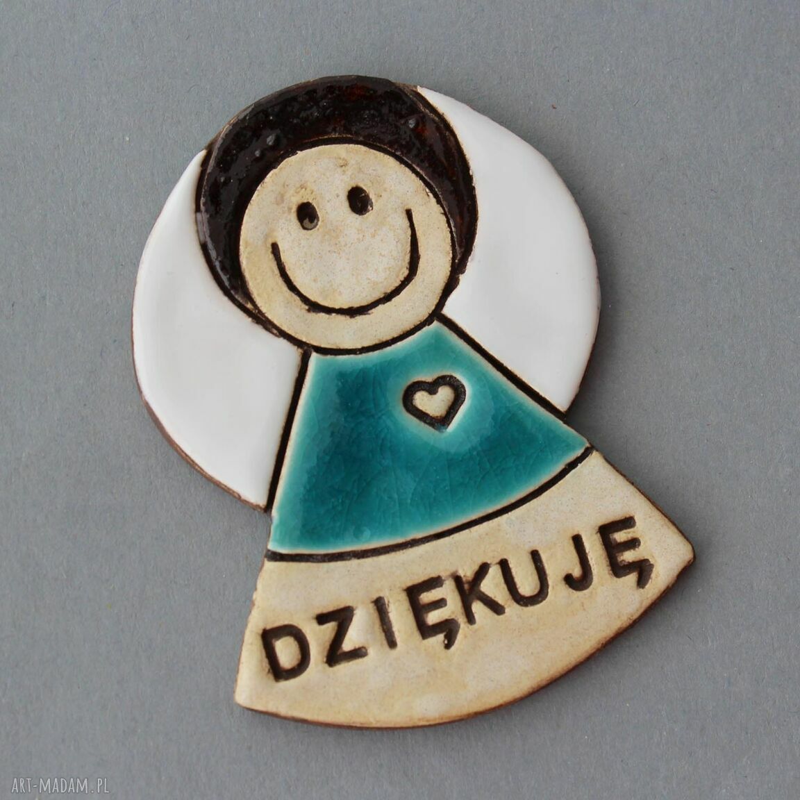 Aniołek Dziękuję - magnes ceramiczny na podziękowanie