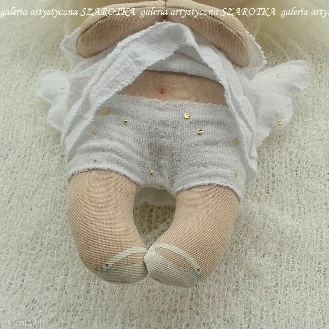 dekoracje: ANIOŁEK lalka dekoracja tekstylna, OOAK handmade