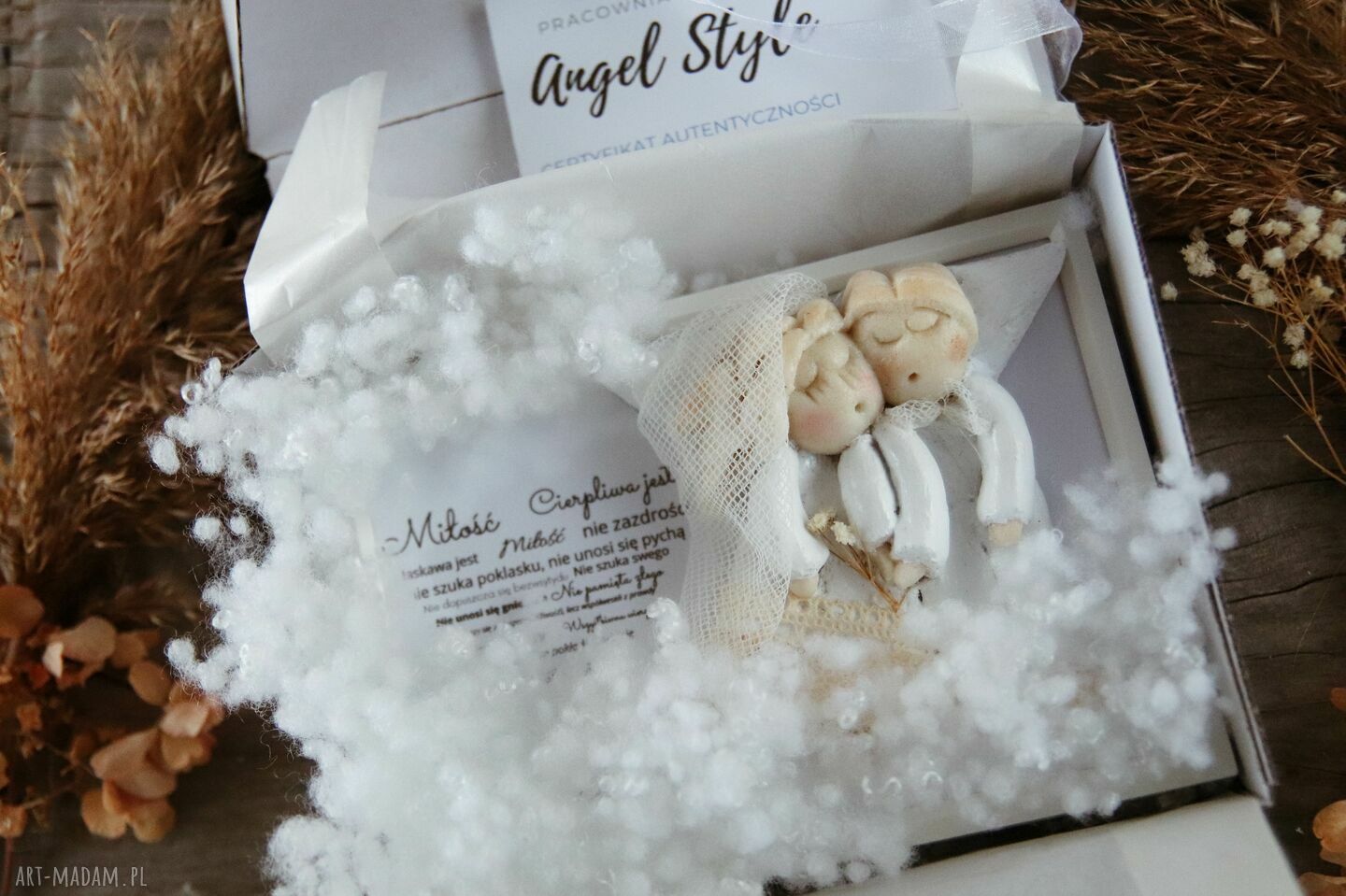 Aniołki na ślub - personalizowany prezent Angel Style w ramce
