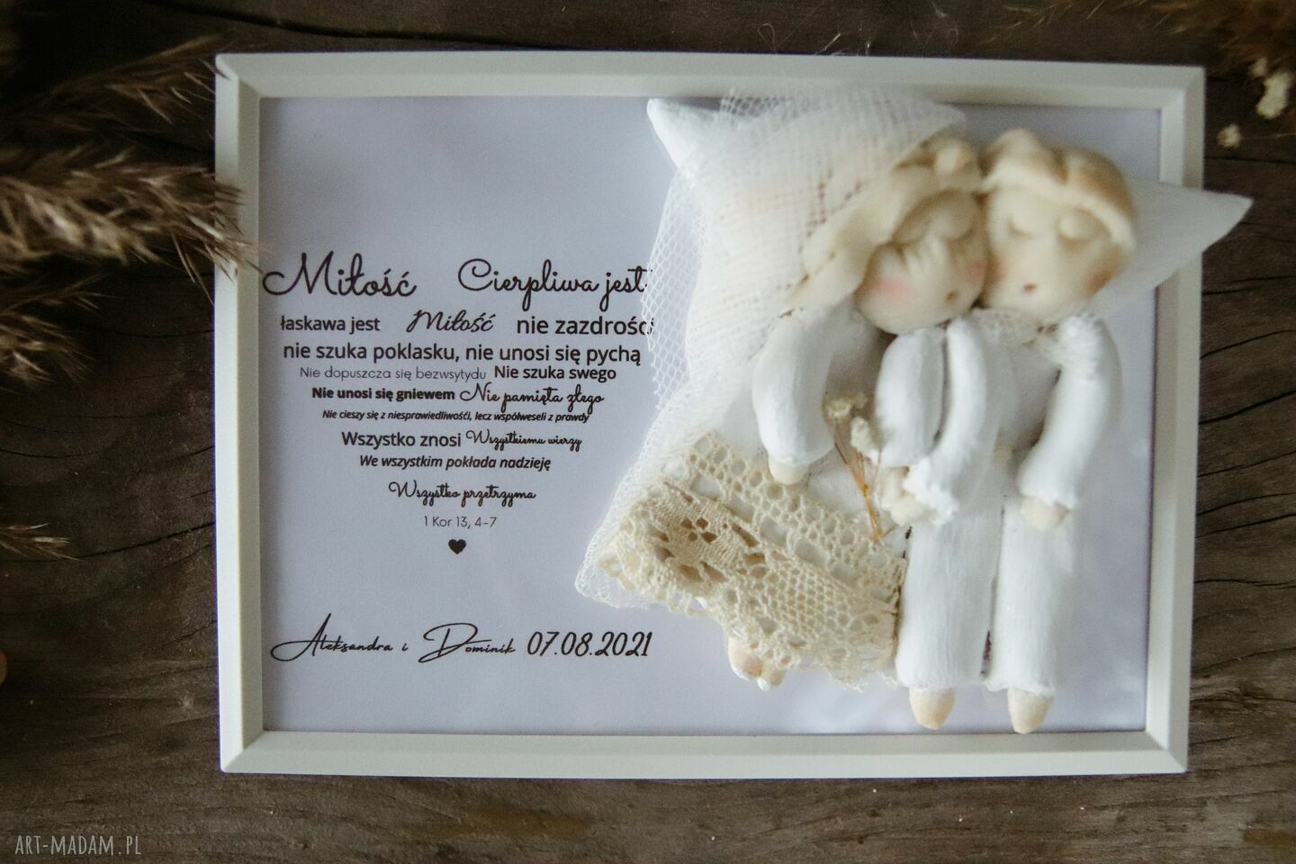 Aniołki na ślub - personalizowany prezent Angel Style w ramce