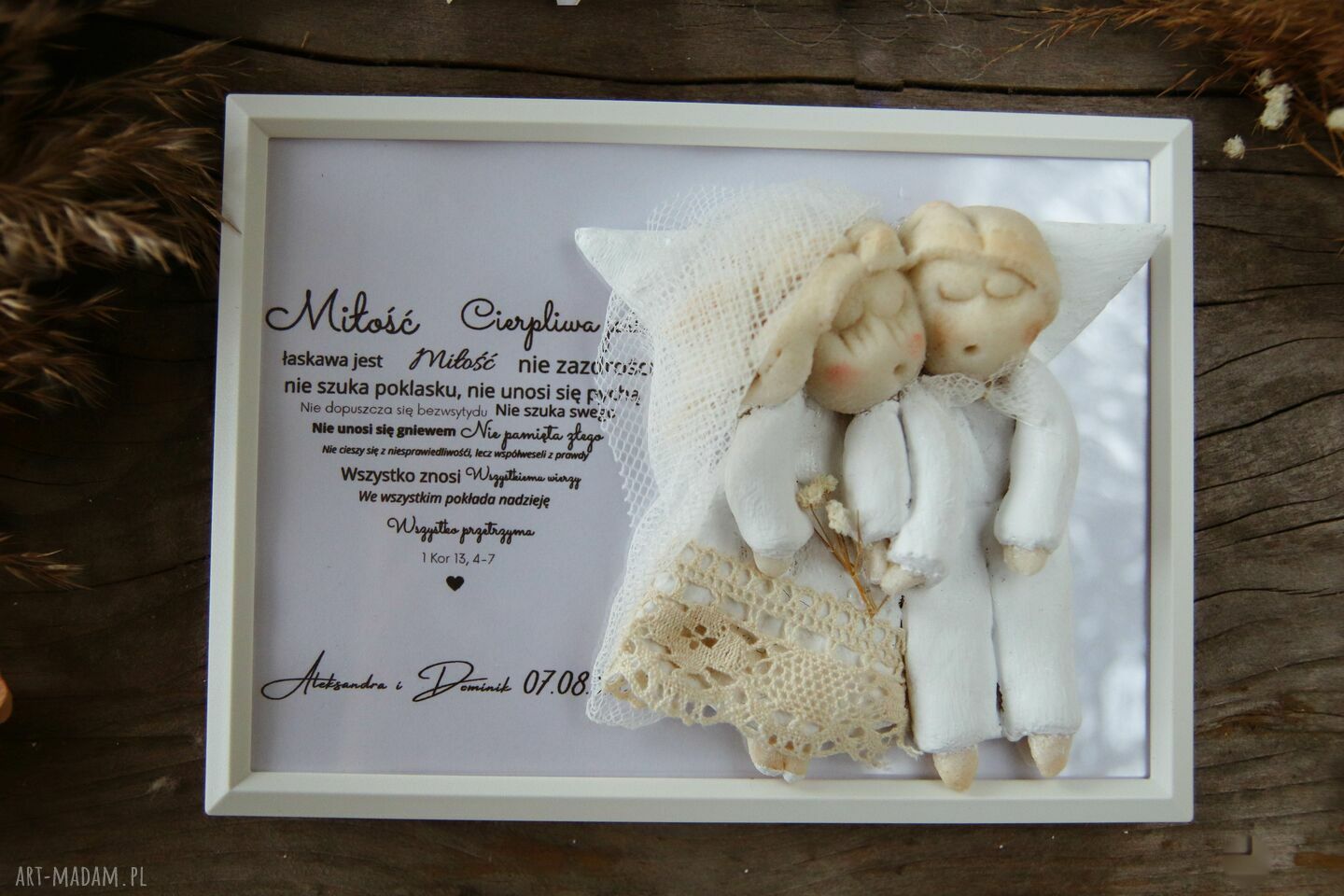 Aniołki na ślub - personalizowany prezent Angel Style w ramce