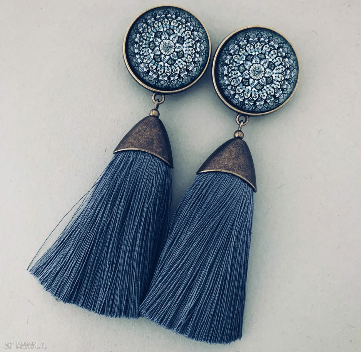 Klipsy Anna z jedwabistymi chwostami - boho handmade