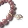 niepowtarzalne bransoletki rodonit antique pink & rose gold