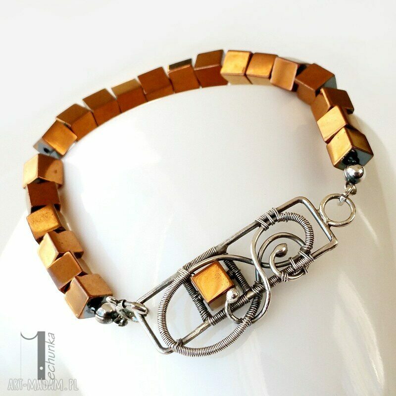 bransoletki: Golden shadow bransoleta ze złotym hematytem Ręcznie wykonane