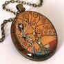 handmade naszyjniki antyczna mozaika owalny medalion z łańcuszkiem
