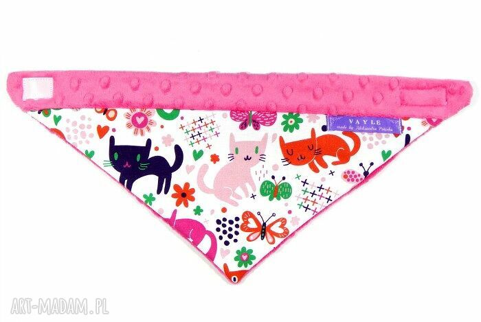 Apaszka minky Kotki Fuchsia chusta