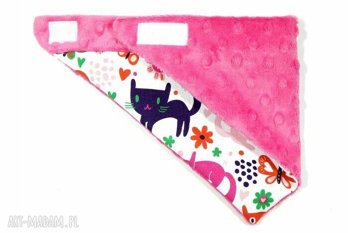 Apaszka minky Kotki Fuchsia chusta