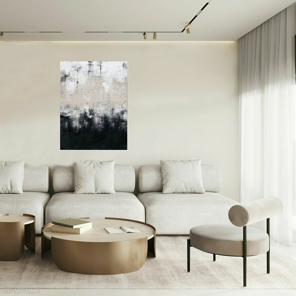 Aputi 2 - nowoczesna abstrakcja do salonu 80x100 cm (akryl na płótnie)
