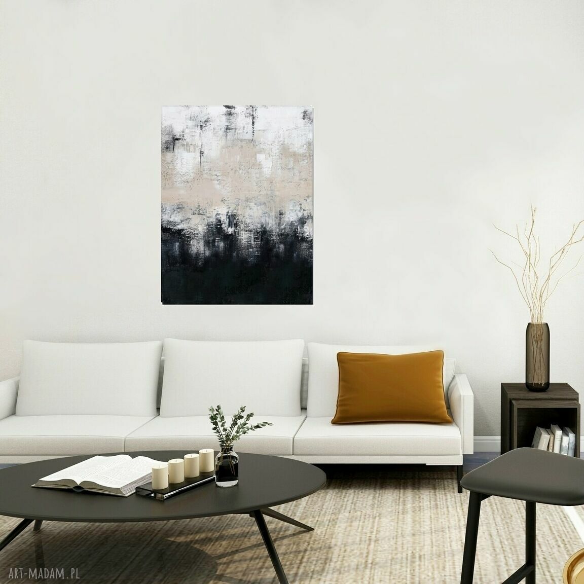 Aputi 2 - nowoczesna abstrakcja do salonu 80x100 cm (akryl na płótnie)