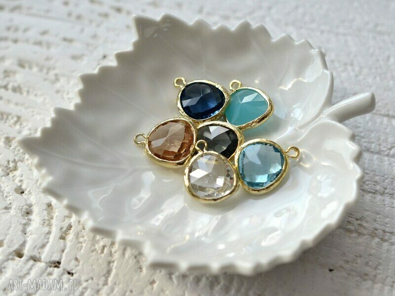 Aqua drops in gold